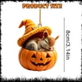 thumbnail image 4 of HonstMatter Pumpkin Hanging Ornament, Sleeping Animal With Witch Hat For Halloween Tree, Cute Shelf And Window Decoration, 4 of 7