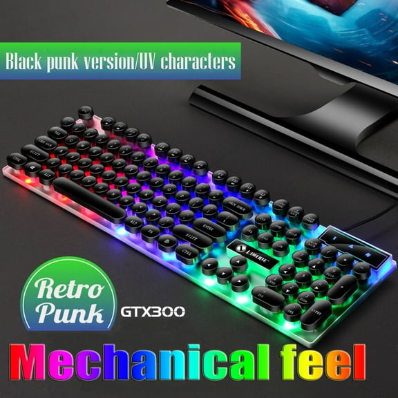 Gaming Keyboard and Mouse Combo, 104 Keys Colorful Keyboard and Mouse for PC/Mac/Laptop/Tablet/Computer/Windows