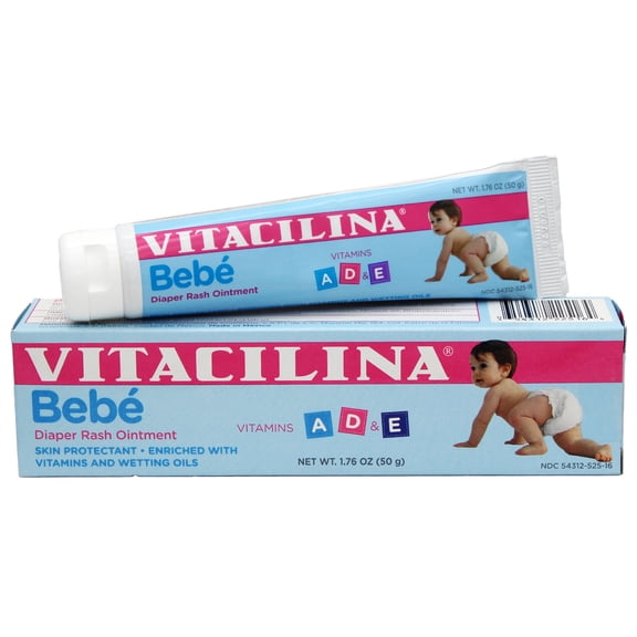 Vitacilina Bebe Diaper Rash Ointment, Skin Protection for Infants, 1.76 oz Tube