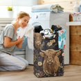 thumbnail image 5 of Yayeee Freestanding Laundry Hamper with Handle Collapsible Large Storage Basket for Clothes, Cows and Flowers, 5 of 7