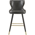 thumbnail image 3 of Meridian Furniture Hendrix Gray Vegan Leather 28" Counter Stool (Set of 2), 3 of 5