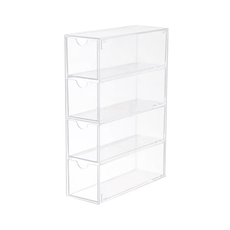 Glasses Storage Box 4 Layers Large Organizer Multifunctional Stackable Display Holder Reusable Cosmetics