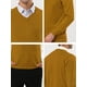 thumbnail image 5 of Suéter de punto de color sólido de manga larga con cuello en V INSPIRE CHIC para hombres marrón S, 5 of 5