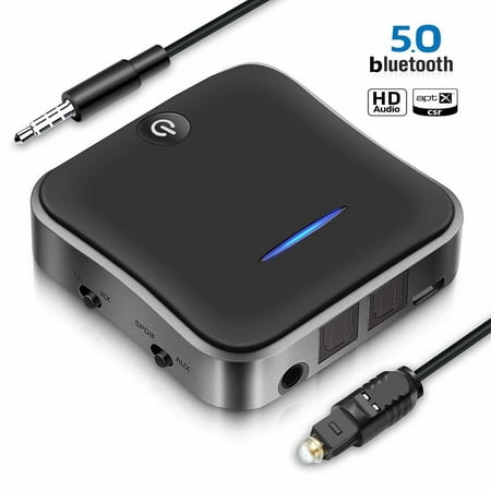 Wireless bluetooth Transmitter & Receiver, AUGIENB BT-1 2-in-1 bluetooth 5.0 Audio Video Adapter Transmitter for Car, TV, Laptop, Home Stereo System, Stereo Headphone Speaker (Best Laptop Speakers Under 50)
