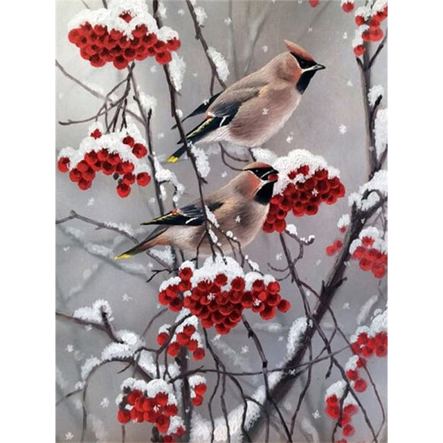 Huacan Full Drill Diamond Painting Bird Home Decoration Cross Stitch Embroidery Mosaic Animal Tree Diamond Art20x30cm Square Drill Gao Jinjia LED