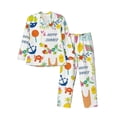 thumbnail image 1 of Balery Summer Animal Pijama para Hombre de Dos Piezas con Manga Larga, Conjunto de Dormir y Descanso Suave con Bolsillos-Small, 1 of 7