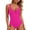 Hot Pink, variant on CHGBMOK Womens One Piece Swimsuit Tummy Control Slimming Color Block Bathing Suit Summer Spaghetti Straps Swimwear