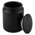 thumbnail image 1 of Thyme & Table, Medium Ceramic Black Ribbed Kitchen Organization Jar, Black, 1 of 6