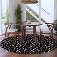 thumbnail image 3 of Round Rug 5Ft Washable Non-Slip, Colorful Polka Dot Circle Area Rugs for Living Room Bedroom, Modern Minimalist Geometric Black Indoor Floor Mats Carpet Runner for Home Decor Aesthetic, 3 of 8