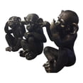 thumbnail image 3 of Moe's Home Collection Ensemble de 3 Pcs Sculpture en Polyresine He Did It Chimps Noir, 3 of 5