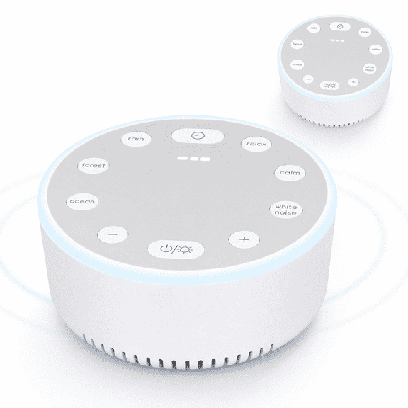 White Noise Nature Sound Machine Sleep Aid Sounds Sleeping Machine Therapy Relax with 6 Soothing Sounds and Night Light for Sleeping for Baby,Adults