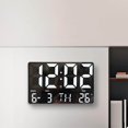 thumbnail image 1 of Horloge Murale Numérique LED 10 Pouces Horloge Murale Montable avec Télécommande Blanche, 1 of 9