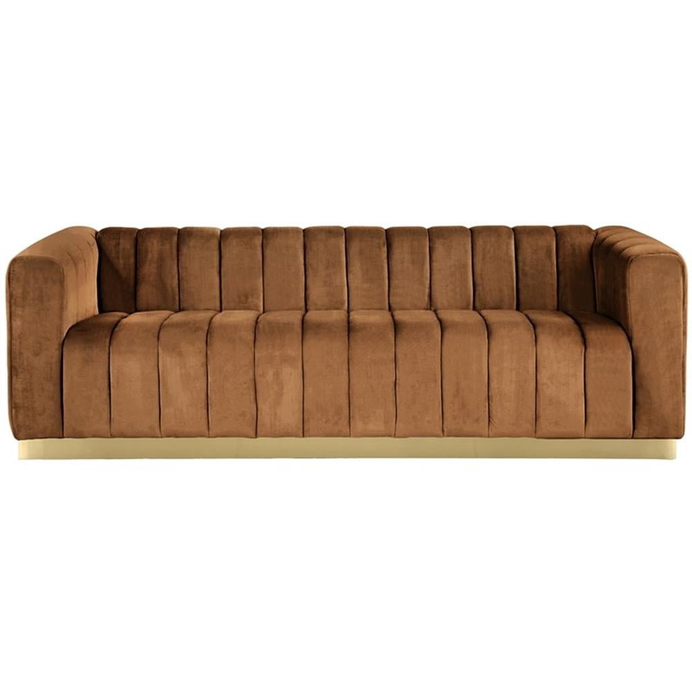 Meridian Furniture Marlon Saddle Velvet Sofa