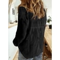 thumbnail image 2 of Chase Secret Womens Tops V Neck Roll Up Long Sleeve Button Down Blouses Linen Casual Shirts Black, 2 of 4