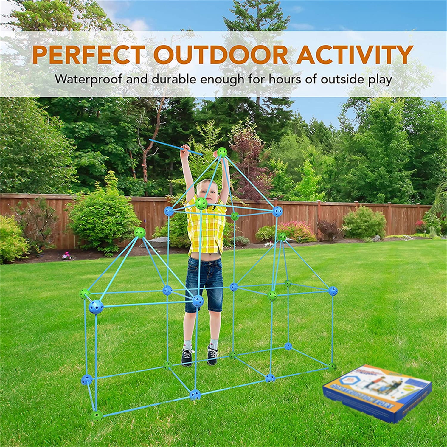 CIPACHO Kids Fort Building Kit, 85pcs DIY Building Castles Play Tent for Boys Girls, Christmas Gift (Without Curtain)