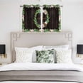 thumbnail image 3 of Spring Botanical Kitchen Curtains Window Panels, Garden Birds Floral Leaves Brown Wood Insulated Window Treatment Curtain, Grommet Curtains for Bedroom/Living Room/Bathroom, 2 Piece 42"Wx54"L, 3 of 8