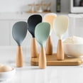 thumbnail image 3 of Washranp Silicone Rice Paddle Spoon with Wooden Handle,Non Stick Heat Resistant Rice Scooper for Home Kitchen, 3 of 4