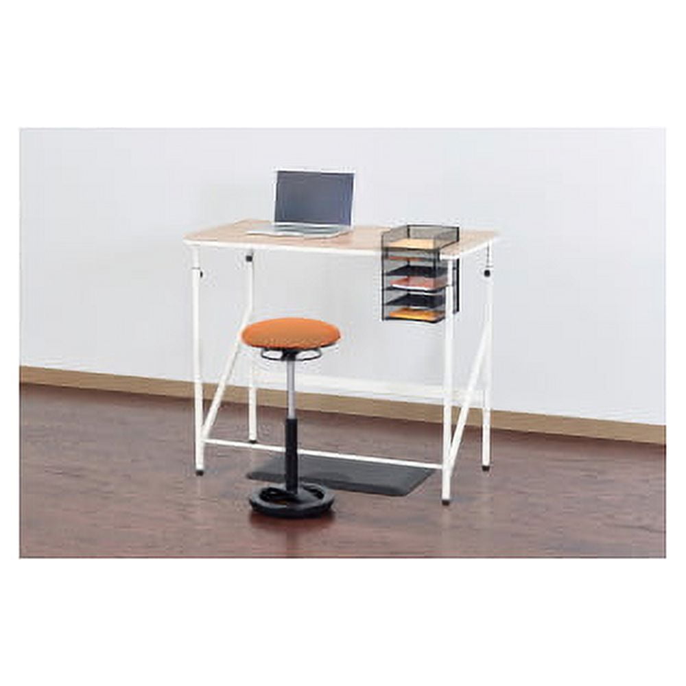Safco Standing Height Adjustable Desk, Beech and White, Adult