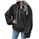 thumbnail image 1 of Sudadera con capucha para mujer, abrigo de invierno cálido con bolsillos de lana, prendas de vestir, Tops sólidos Pompotops gfhjh12517, 1 of 7