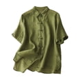 thumbnail image 1 of Camisa vintage de manga corta para hombre: estilo chino transpirable, cuello alto con botones de rana, tejido de algodón, conjunto informal y sofisticado, 1 of 8