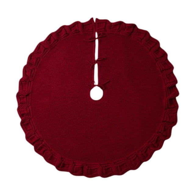 Rongfmy Christmas Tree Skirt Christmas Decoration Party Favors Round Base Cover for Tree Red