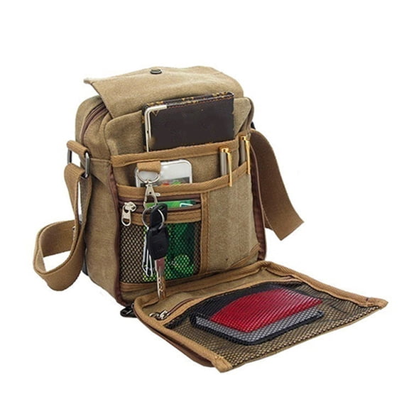 Ruanlalo Men's Vintage Canvas Multifunction Travel Satchel Casual Messenger Shoulder Bag