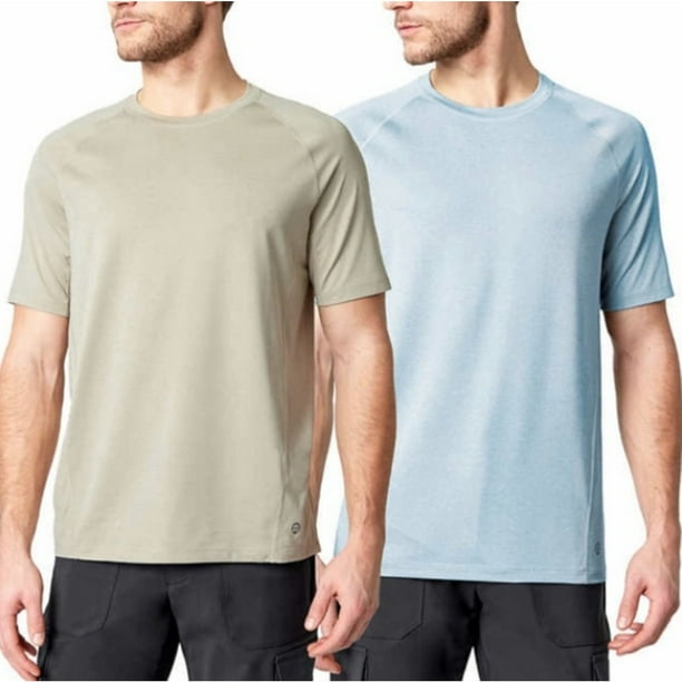 Mondetta Outdoor Project Men's 2 Pack Short Sleeve The Evolution Tees Blue Mist/Sage Green, S