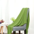 thumbnail image 3 of PiccoCasa 100% Cotton Cross Cable Knit Throw Blanket For Sofa Couch Bed Home Bedding, Green 60"x 78", 3 of 8