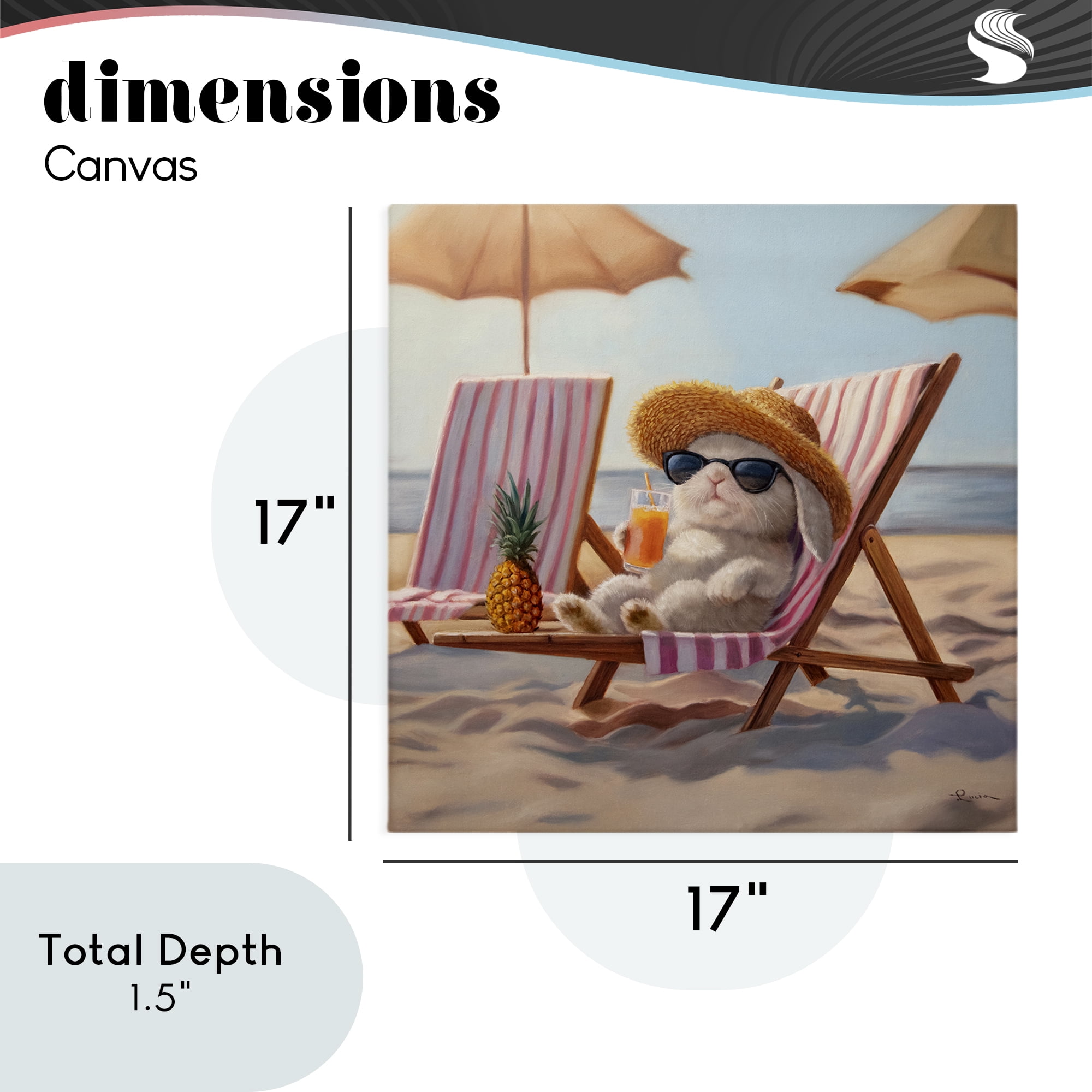 Beach Bun Relaxation Canvas Wall Art, design by Lucia Heffernan
