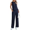 thumbnail image 3 of Conjunto Deportivo para Mujer PRETTYGARDEN Top sin Mangas Azul Marino Talla L, 3 of 8