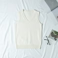 thumbnail image 2 of Dpytoraw Preppy Style V Neck Knitted Sweater Vest For Teen Girls School Casual Pullover Top, 2 of 3
