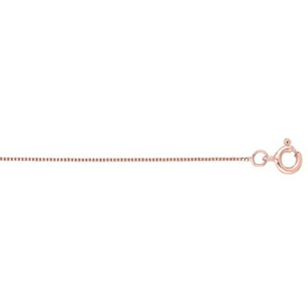 14 Karat Rose Gold 0.45mm 20 Inch Classic Pink Box Chain Necklace