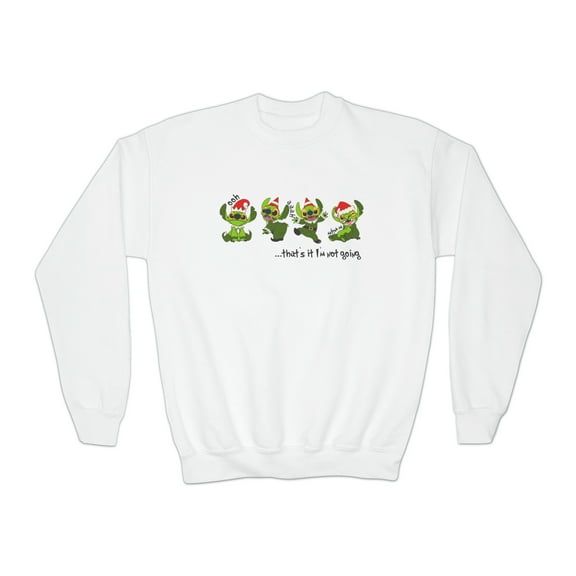 Youth Crewneck Sweatshirt Grinch Stitch Kids Sweatshirt
