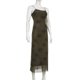 thumbnail image 4 of Vestido De Tirantes Finos Vestido de tirantes de espagueti para mujer Vestido midi ajustado sexy con estampado de malla Sin mangas de verano Ygjytge para Mujer Negro T S, 4 of 9