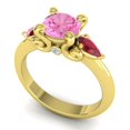 thumbnail image 2 of 2.50 T.C.W Round Shape Pink Sapphire & Red Ruby Gemstone New Design Anniversary Ring for Ladies Solid 14K Yellow Gold Size 5.5 by Diamond-Capitals, 2 of 8