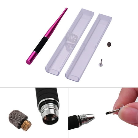 2-in-1 Capacitive Stylus Pen Set High Precision with Fiber Tip and Disc Tip Metal TouchScreen Pen for Cell Phone Tablet Laptop Writing Drawing Rose (Best Touch Screen Stylus For Drawing)