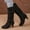 Black, variant on KEVCHE Women's Chunky Heel Knee High Boots, Fall Winter Lace Up Pointed Toe High Heel Boots with Breathable Lining, Trendy Boots for Daily Party Wear