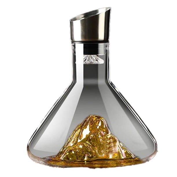 Decantador de Vino, Decantador de Vino Transparente con Aireador, Jarra de Vino Tinto con Dispensador Incorporado, Jinshan