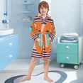 thumbnail image 5 of FORMRS Niños Bathrobe Unisex Hooded Robe Soft Plush Pajamas Sleepwear, Size 2-3T, Orange Circle, 5 of 7