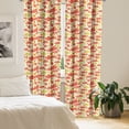 thumbnail image 2 of Ambesonne Yellow Curtains, Cup with Dots and Fruits, Pair of 28"x95", Yellow Scarlet, 2 of 5