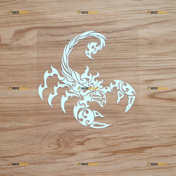 Scorpion Sticker Decal Vinyl Animal - White 5" - For Car Boat Laptop Cup No Background Die-cut