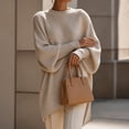 thumbnail image 7 of Fewfanhot Sweaters for Women Oversized Batwing Sweaters Long Sleeve Crew Neck Knit Asymmetrical Pullover Tops, 7 of 7