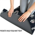 thumbnail image 3 of Blue Cartoon Unicorn Flower Pattern Hot Yoga Mat Towel Non Slip for Hot Yoga - Quick-Drying Yoga Mat Cover with 4 Corner Pockets with Travel Bag - Hot Yoga Towel Non Slip 74"x26", 3 of 6