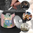 thumbnail image 4 of Yayeee Ashtray with Lid for Cigarette Smokeless Stainless Steel Home Ash Holder, Pink Seaside Boat, 4 of 7