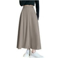 thumbnail image 2 of Bovxnpu Women Skirt Women's Office Work Skirt Fall And Winter Suits Skirt Stretch High Waist Below Knee Bodycon for Business Casual Pleated Ruffle A Line Long Skirt Beach Vacation Summer Outfits, 2 of 8