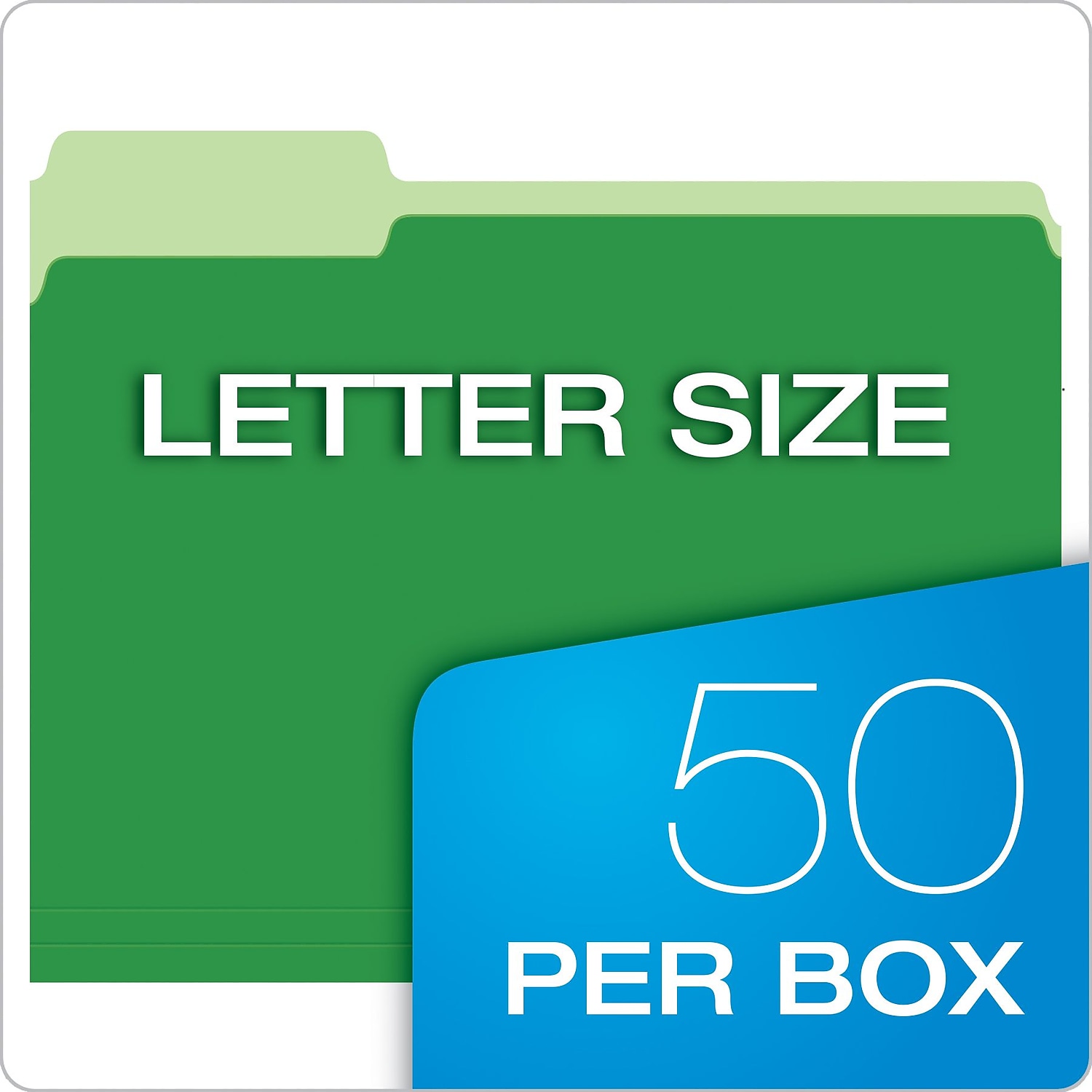 Pendaflex 54460EE 1/3-Cut Tabs: Assorted Letter Size Double Stuff File Folders - Assorted Colors (50/Pack)