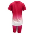 thumbnail image 4 of Aofany Summer 2pcs Outfits for Women Short Sleeve T-Shirts Bodycon Pants Shorts Set Gradient Color Tracksuit Sportwear, 4 of 4