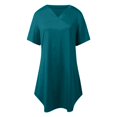 thumbnail image 6 of JUjie Summer Nightgowns for Women Silk Short Sleeve Nightshirt Silky T shirt Night Gown V Neck Sleepshirt Loose Sleepwear Z01 RD2 S, 6 of 8
