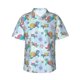 thumbnail image 1 of Balery Colorful Sea Turtle Camisas hawaianas de manga corta para hombre, camisas playeras de corte holgado, camisas de vacaciones con botones,Small, 1 of 7
