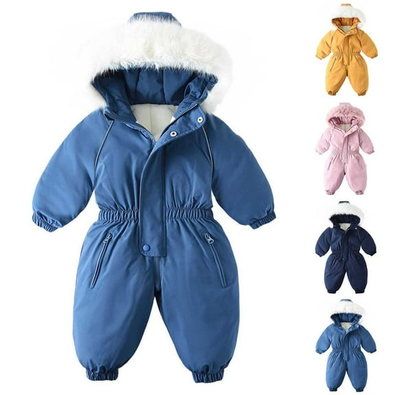 ATOGUTA Toddler Snowsuits Ski Suits Winter Fleece Coats Jackets Hooded Jumpsuits for Boys and Girls Size 1-5T, Blue